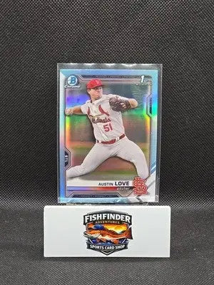 2021 Bowman Draft - Chrome Austin Love #BDC-164 Sky Blue Refractor (RC) - Baseball Card Single