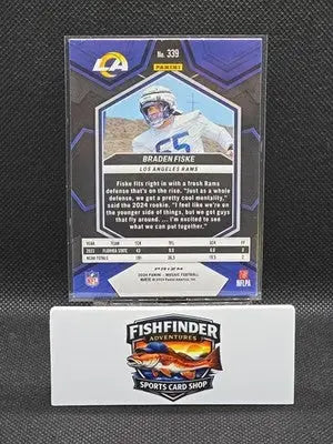 2024 Panini Mosaic - Rookies Braden Fiske #339 Reactive Yellow Mosaic Prizm (RC) - Football Card Single