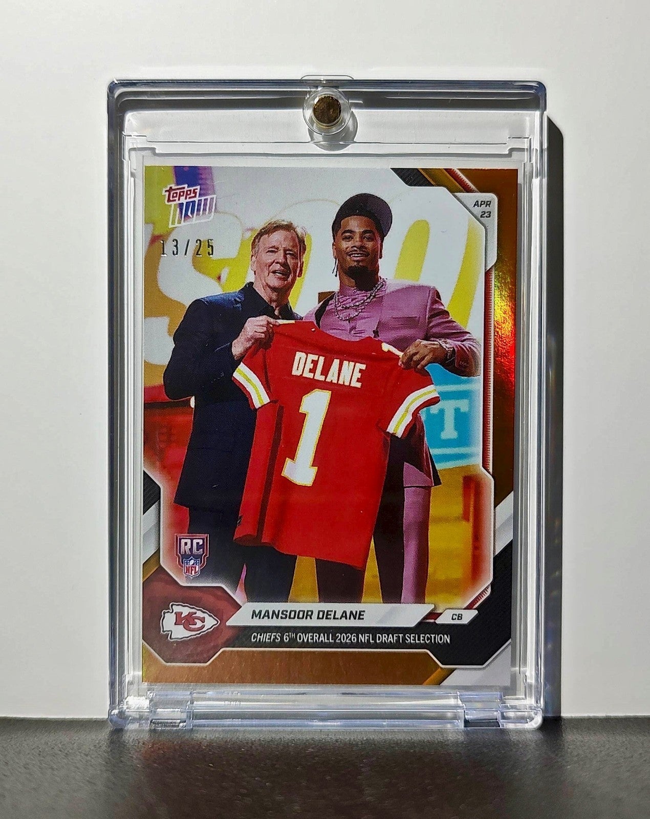 Mansoor Delane Rookie 2026 Topps Now Draft Night #MDEL Orange Foil 13/25 Card