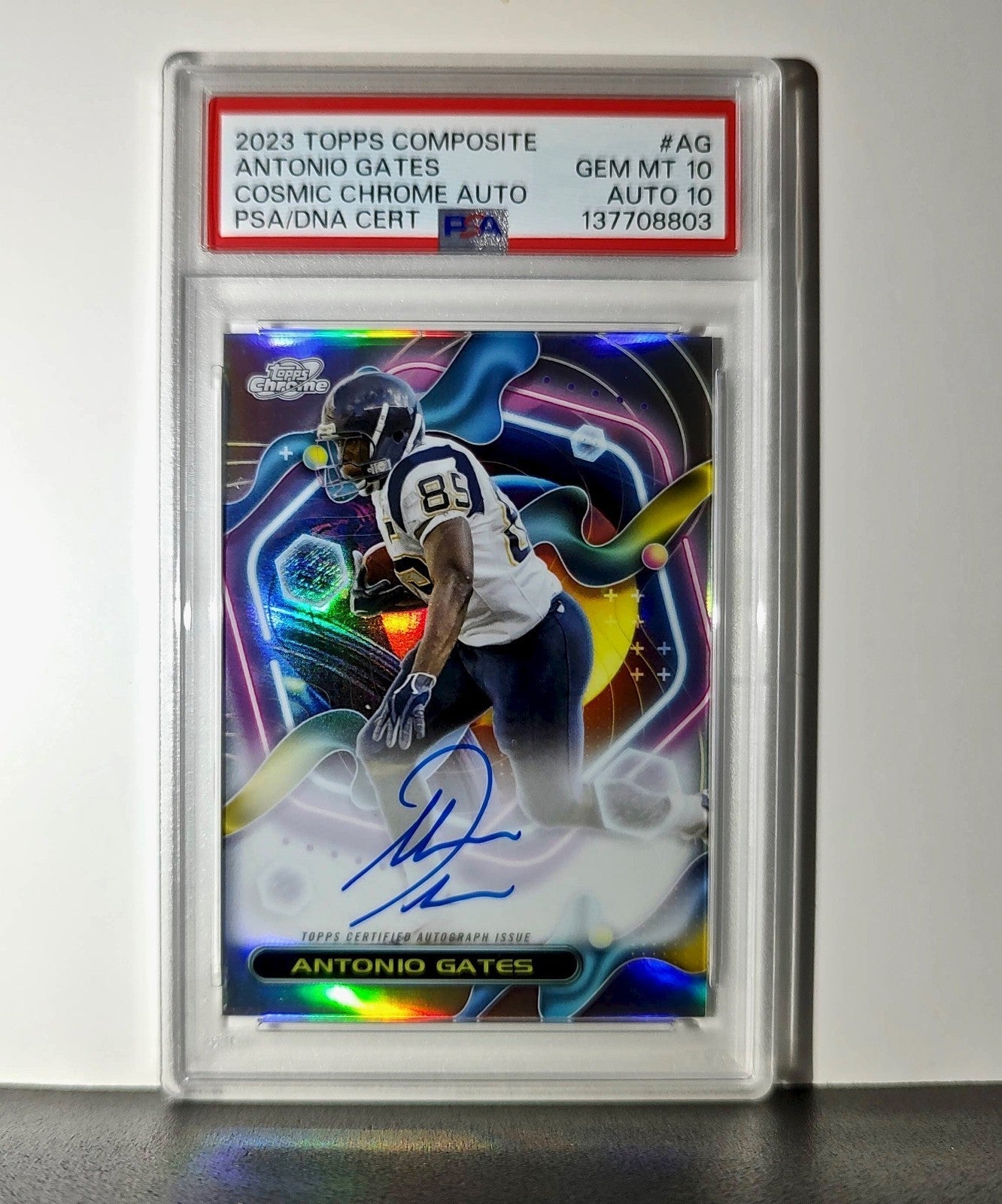 Antonio Gates 2023 Topps Chrome Cosmic #CCA-AG Refractor PSA 10 Auto 10
