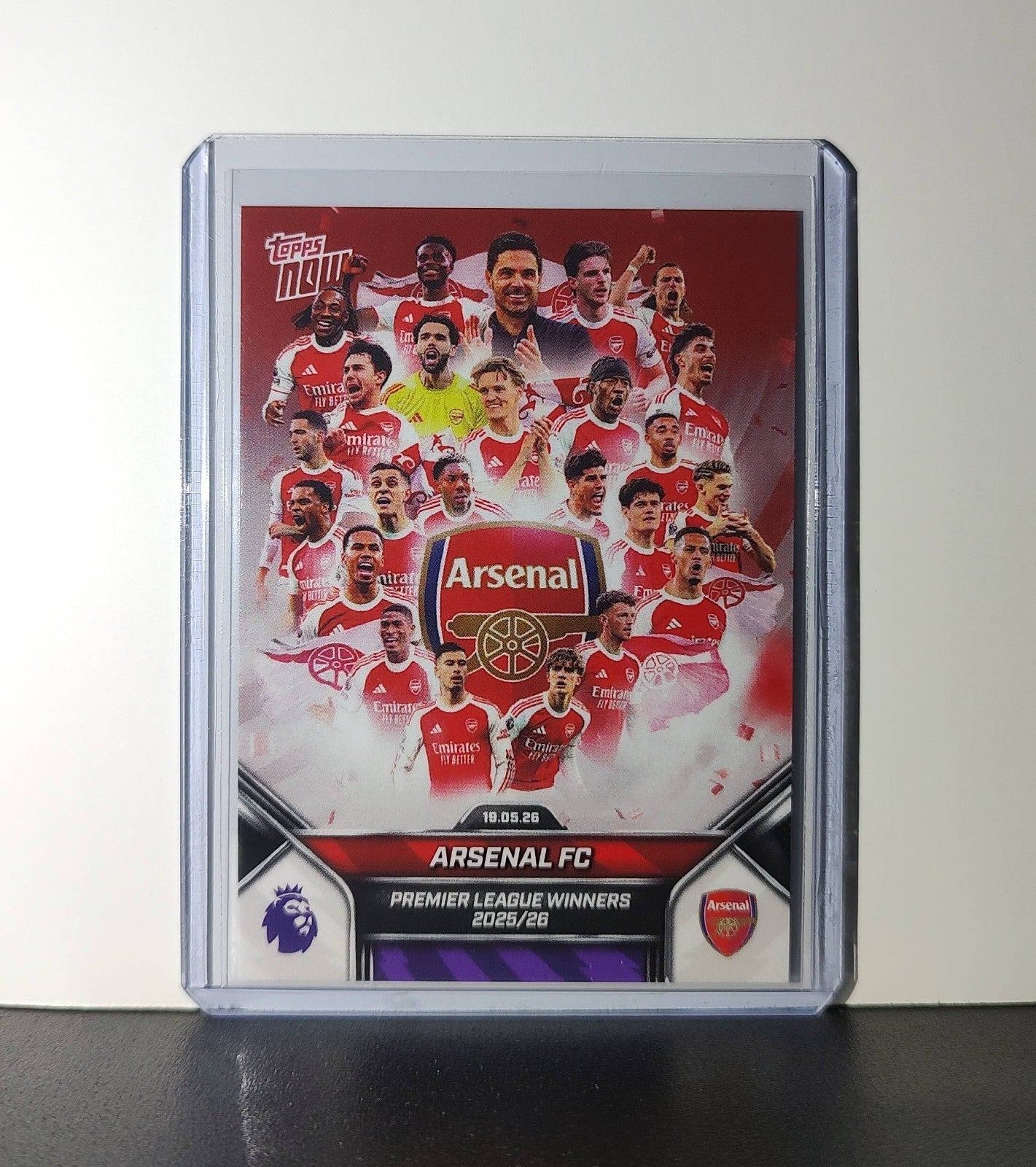 Arsenal FC 2025-26 Topps Now Premier League Winners Team Soccer #199 Card