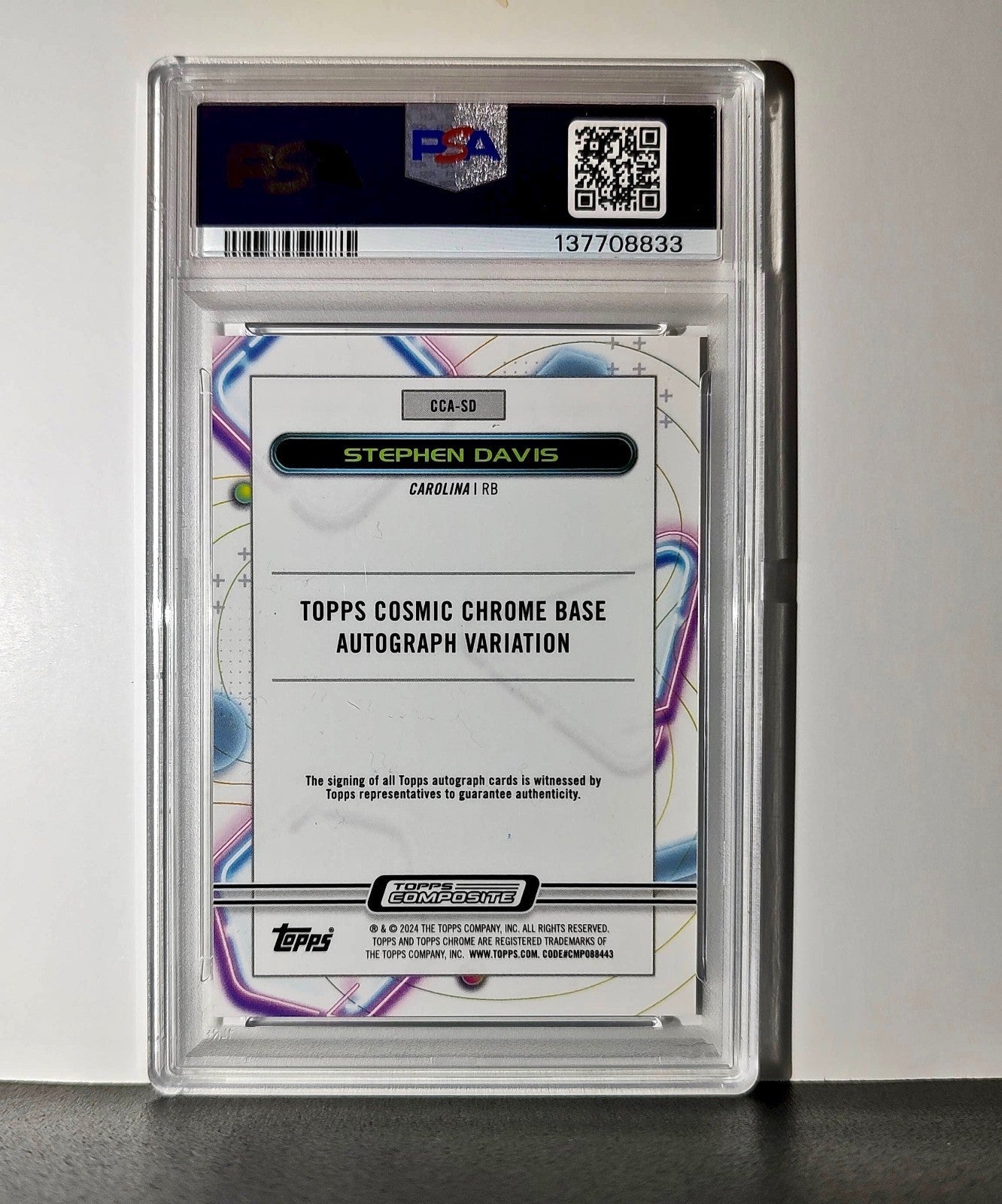 Stephen Davis 2023 Topps Chrome Cosmic #CCA-SD Refractor PSA 10 Auto 10