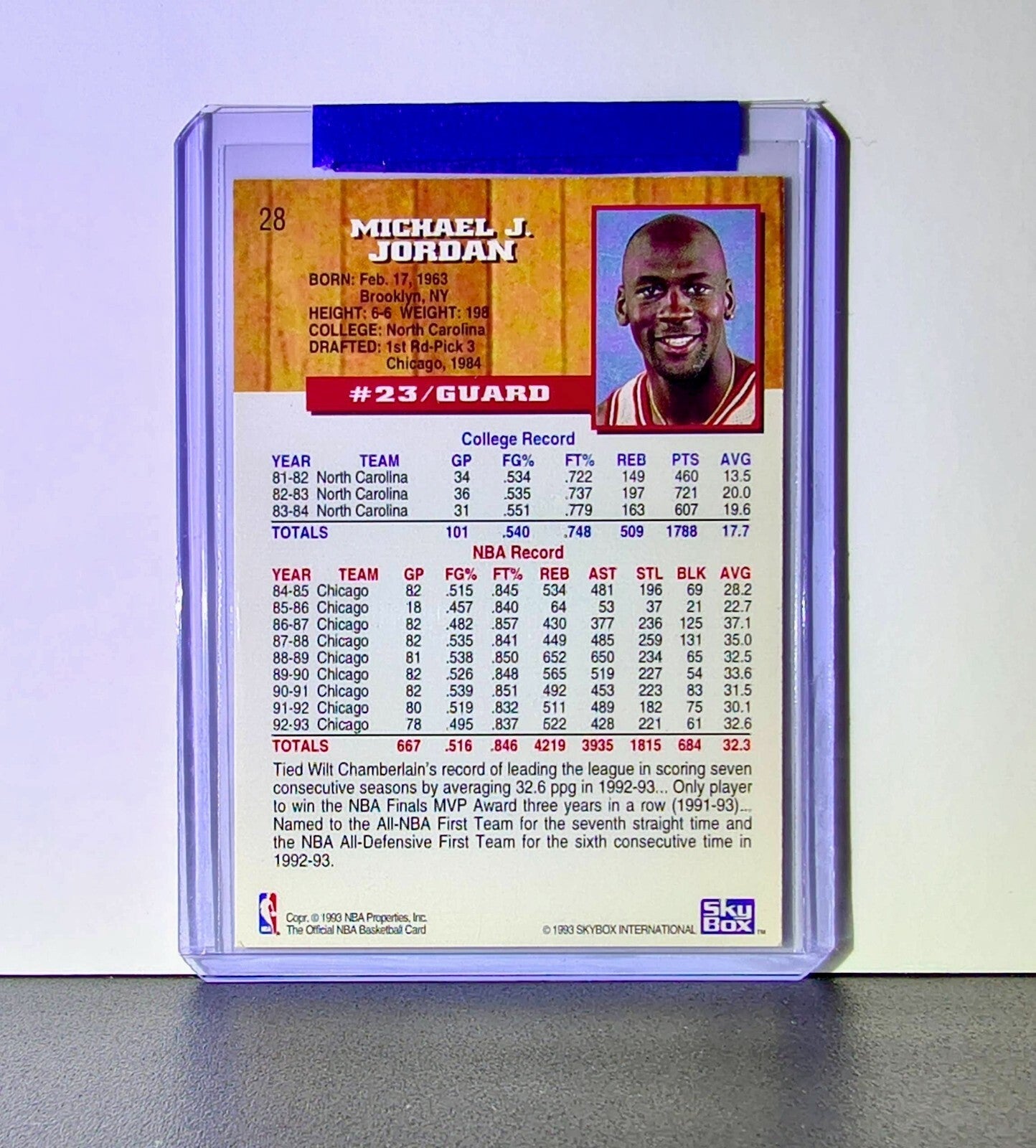 Michael Jordan 1993-94 NBA Hoops #28 Basketball Card Chicago Bulls