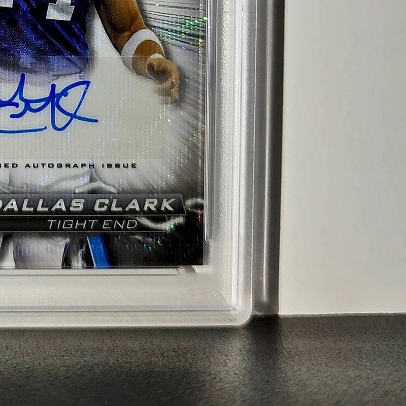 Dallas Clark 2023 Topps Resurgence #RA-DCL White Surge 38/125 PSA 9 Auto 10