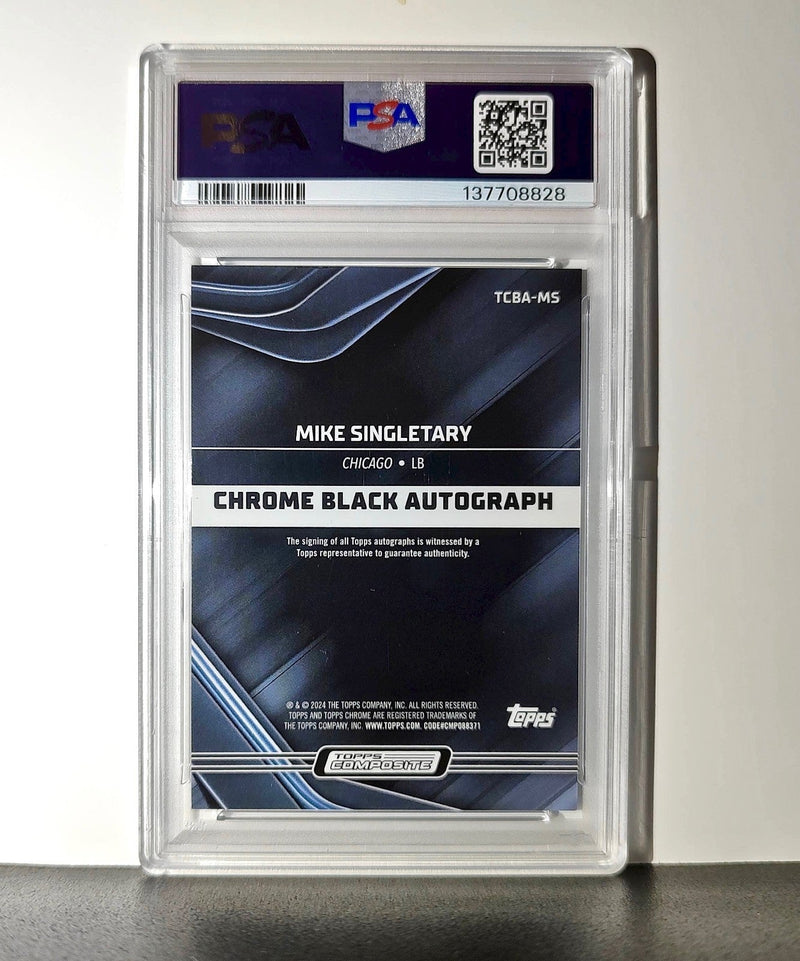 Mike Singletary 2023 Topps Chrome Black #TCAB-MS PSA 9 Auto 10
