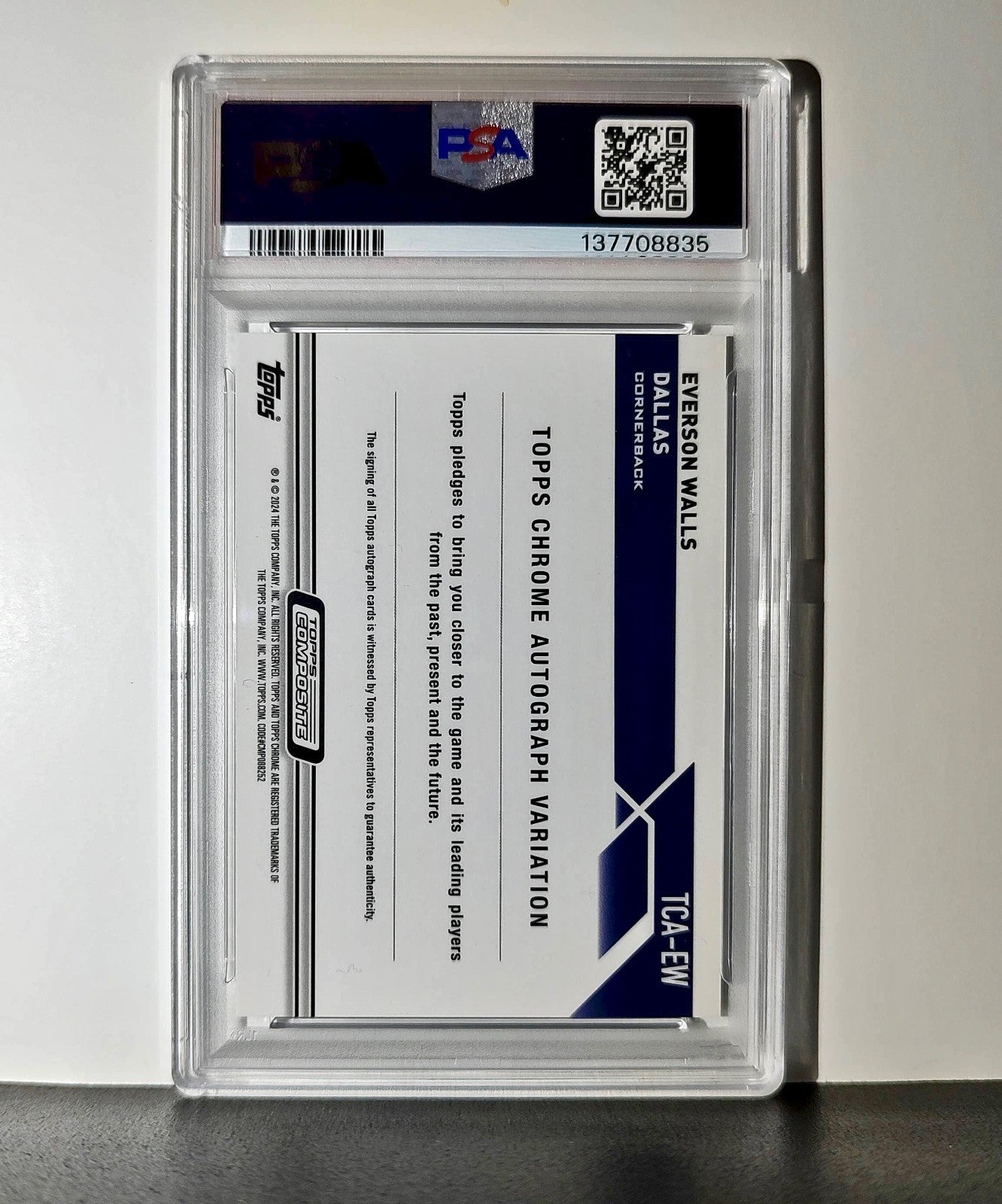 Everson Walls 2023 Topps Chrome #TCA-EW PSA 10 Auto 10