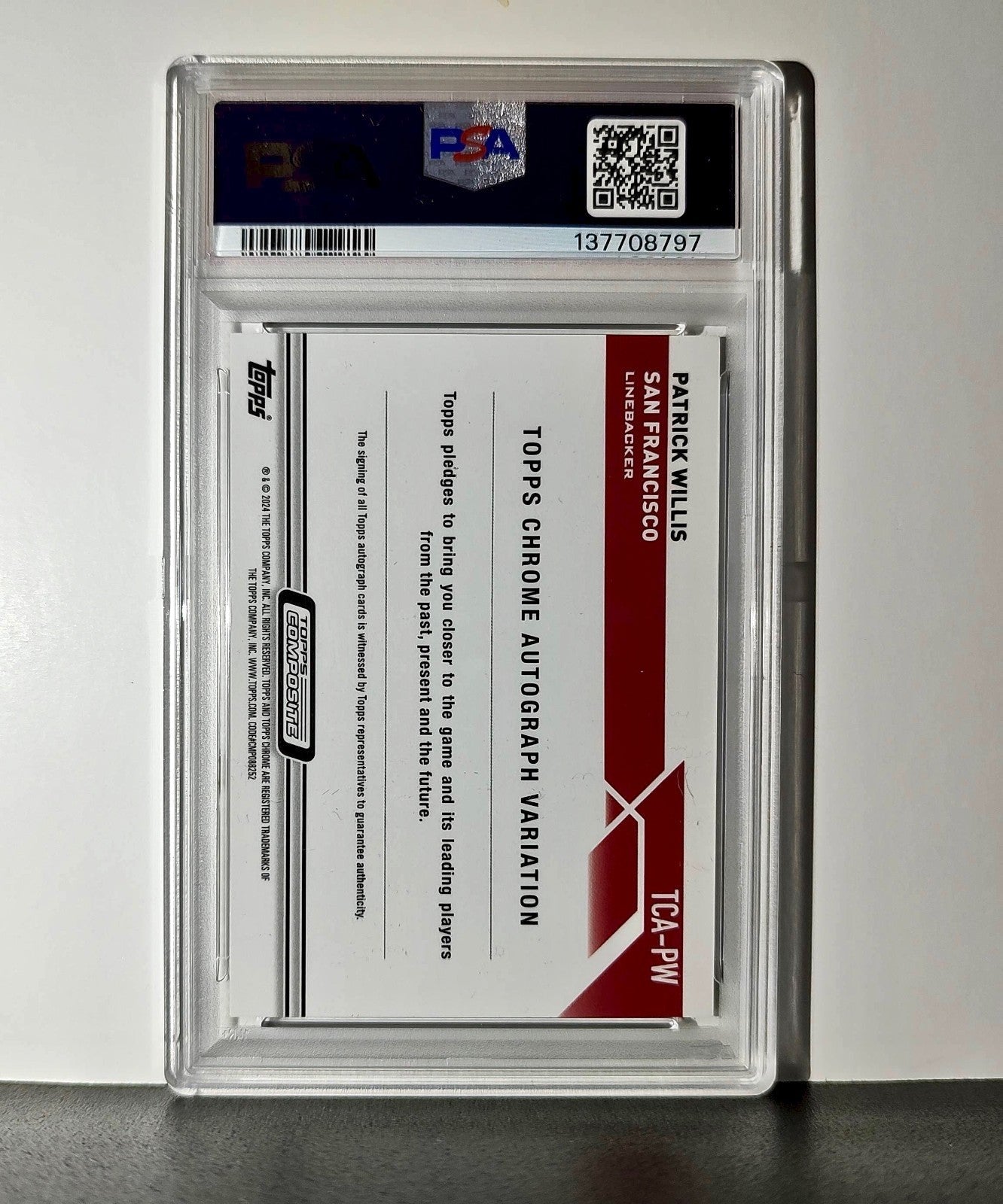 Patrick Willis 2023 Topps Chrome #TCA-PW Gold Refractor 43/50 PSA 9 Auto 9