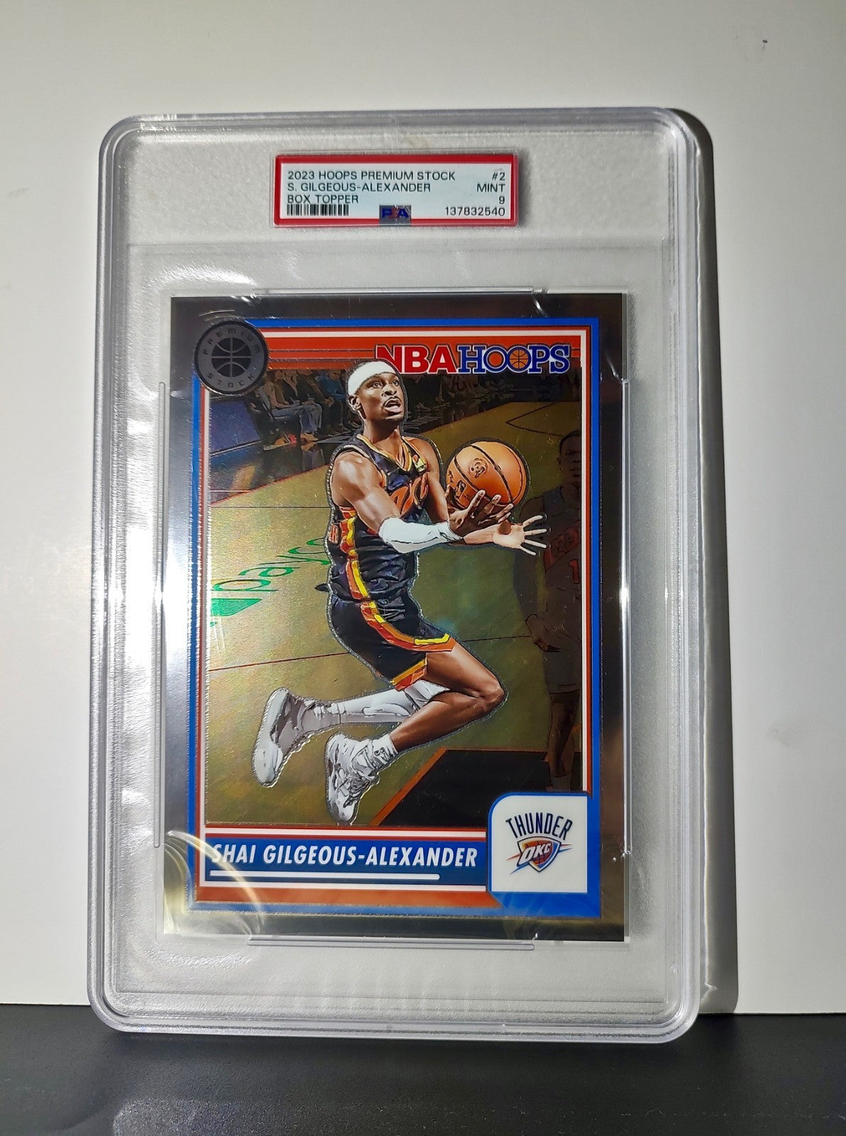 Shai Gilgeous-Alexander 2023 Panini Premium Stock NBA Hoops #2 Jumbo PSA 9 Mint