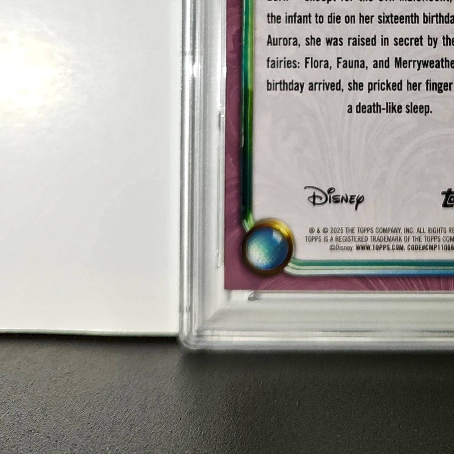 Aurora 2025 Topps Disney Cartoon Princess #153 Card Sleeping Beauty PSA 9
