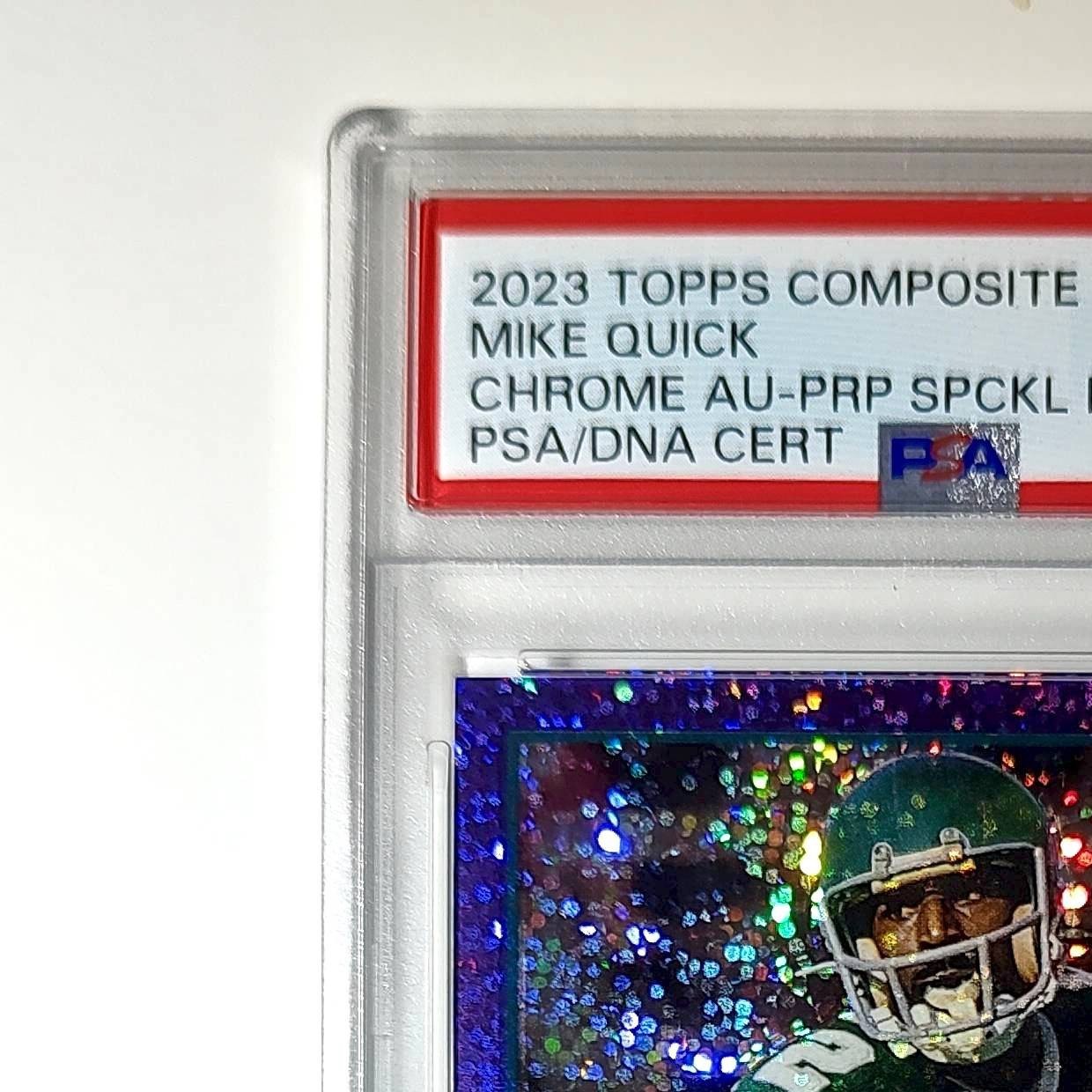 Mike Quick 2023 Topps Chrome Purple Speckle Refractor 2/199 PSA 9 Auto 10