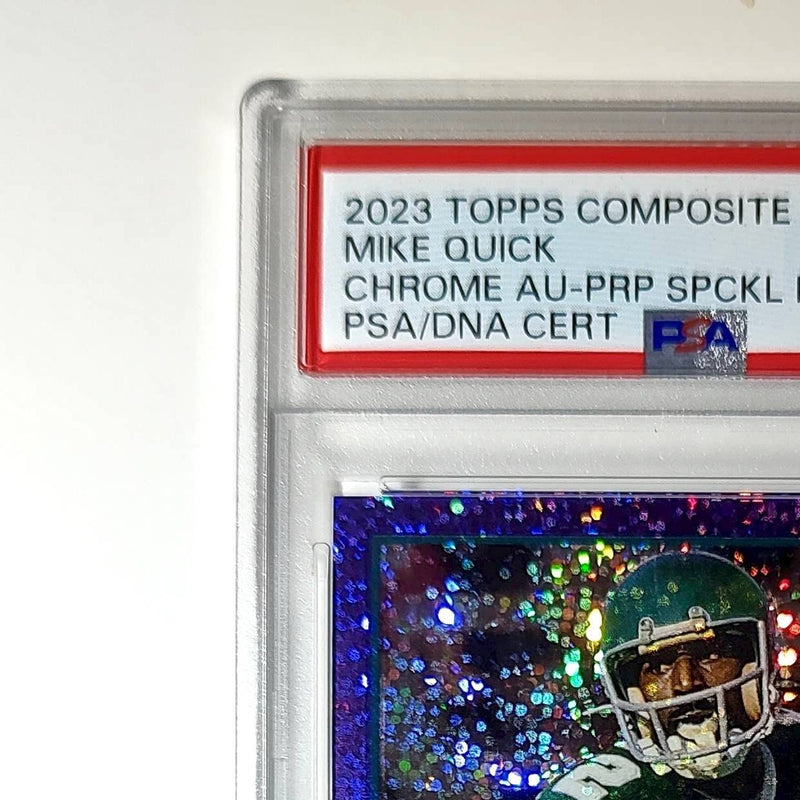 Mike Quick 2023 Topps Chrome Purple Speckle Refractor 2/199 PSA 9 Auto 10