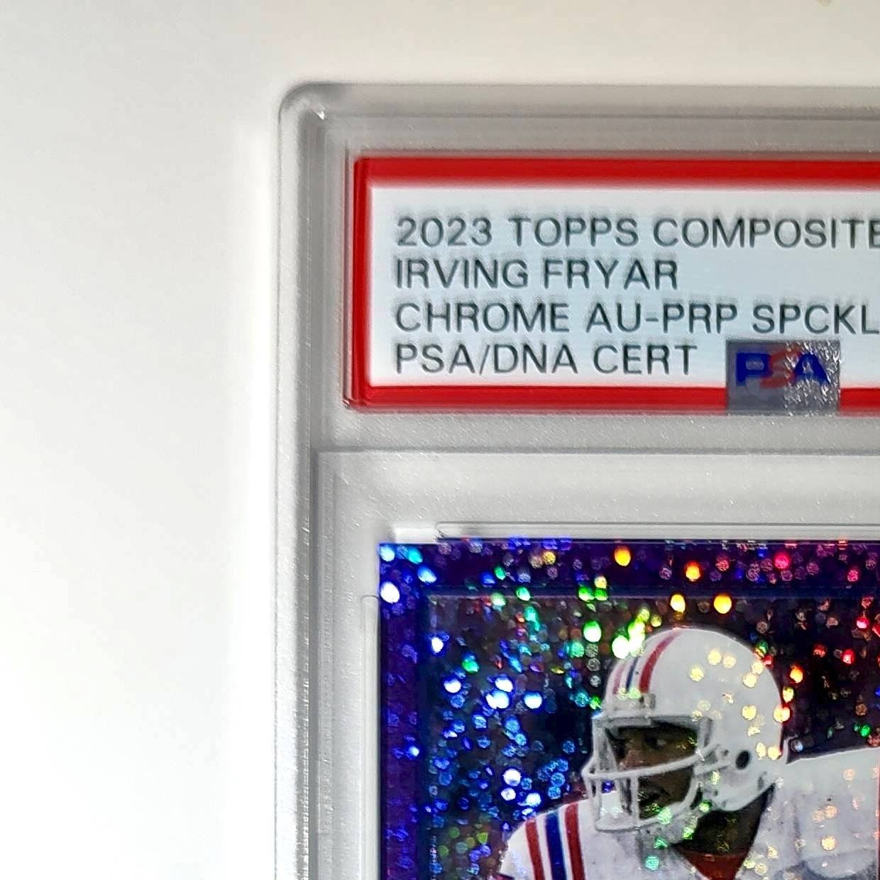 Irving Fryar 2023 Topps Chrome Purple Speckle Refractor 18/199 PSA 10 Auto 9