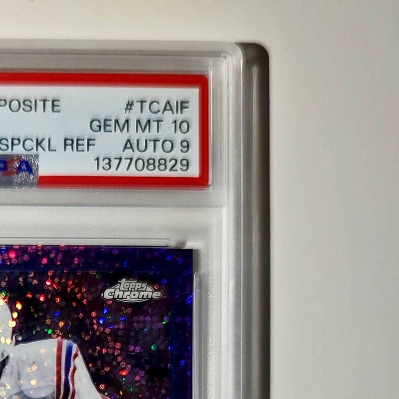 Irving Fryar 2023 Topps Chrome Purple Speckle Refractor 18/199 PSA 10 Auto 9
