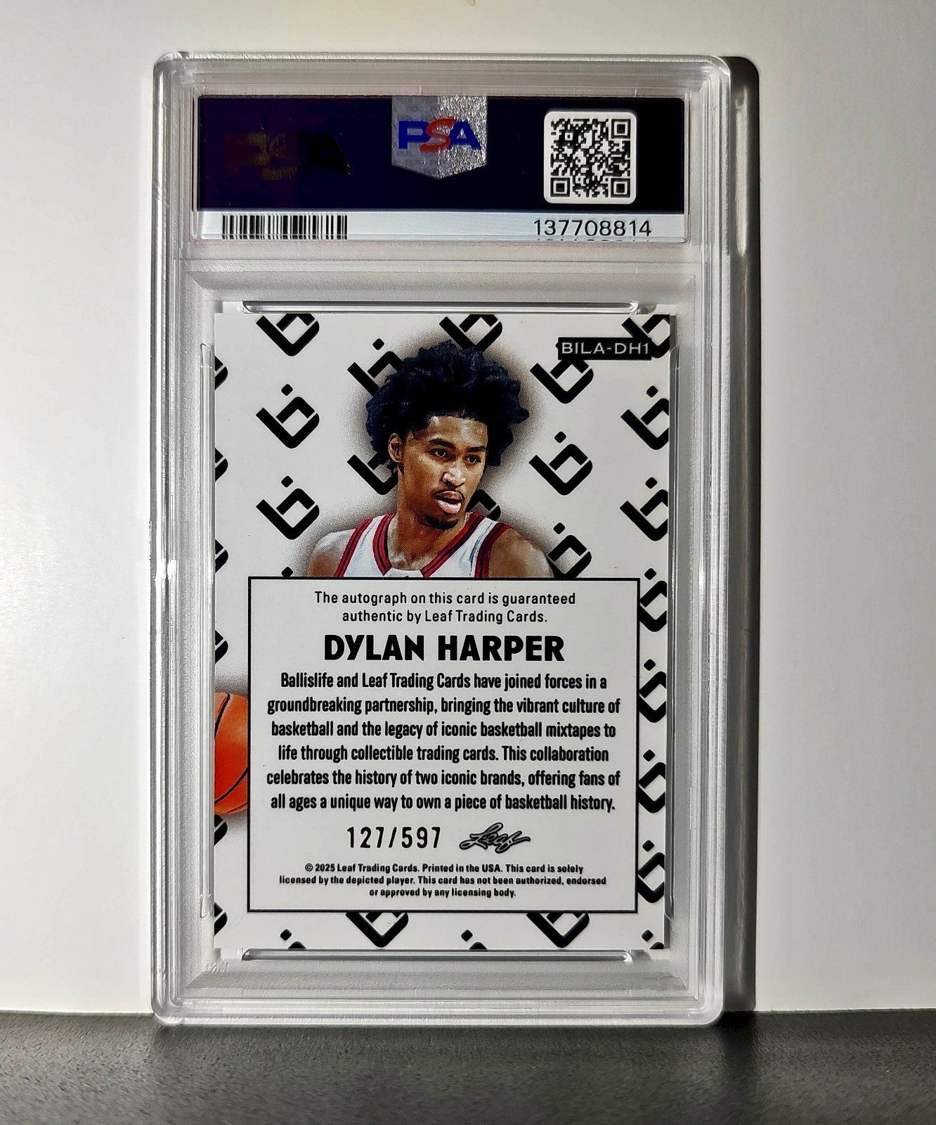 Dylan Harper 2025 Leaf Metal #BILA-DH1 Refractor PSA 8 Auto 10