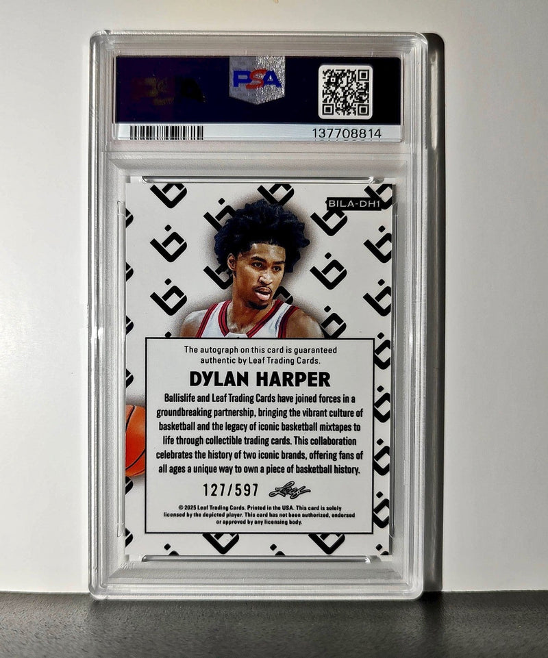 Dylan Harper 2025 Leaf Metal #BILA-DH1 Refractor PSA 8 Auto 10