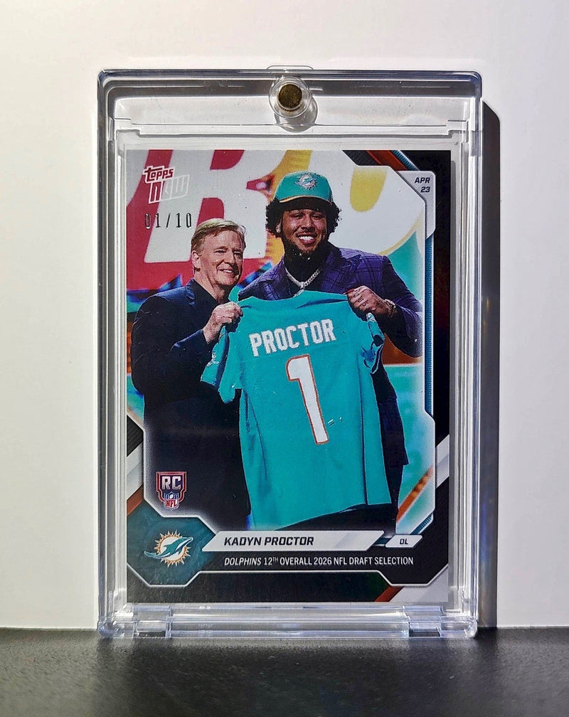 Kadyn Proctor Rookie 2026 Topps Now Draft Night #KPRO Black Foil 1/10 Card