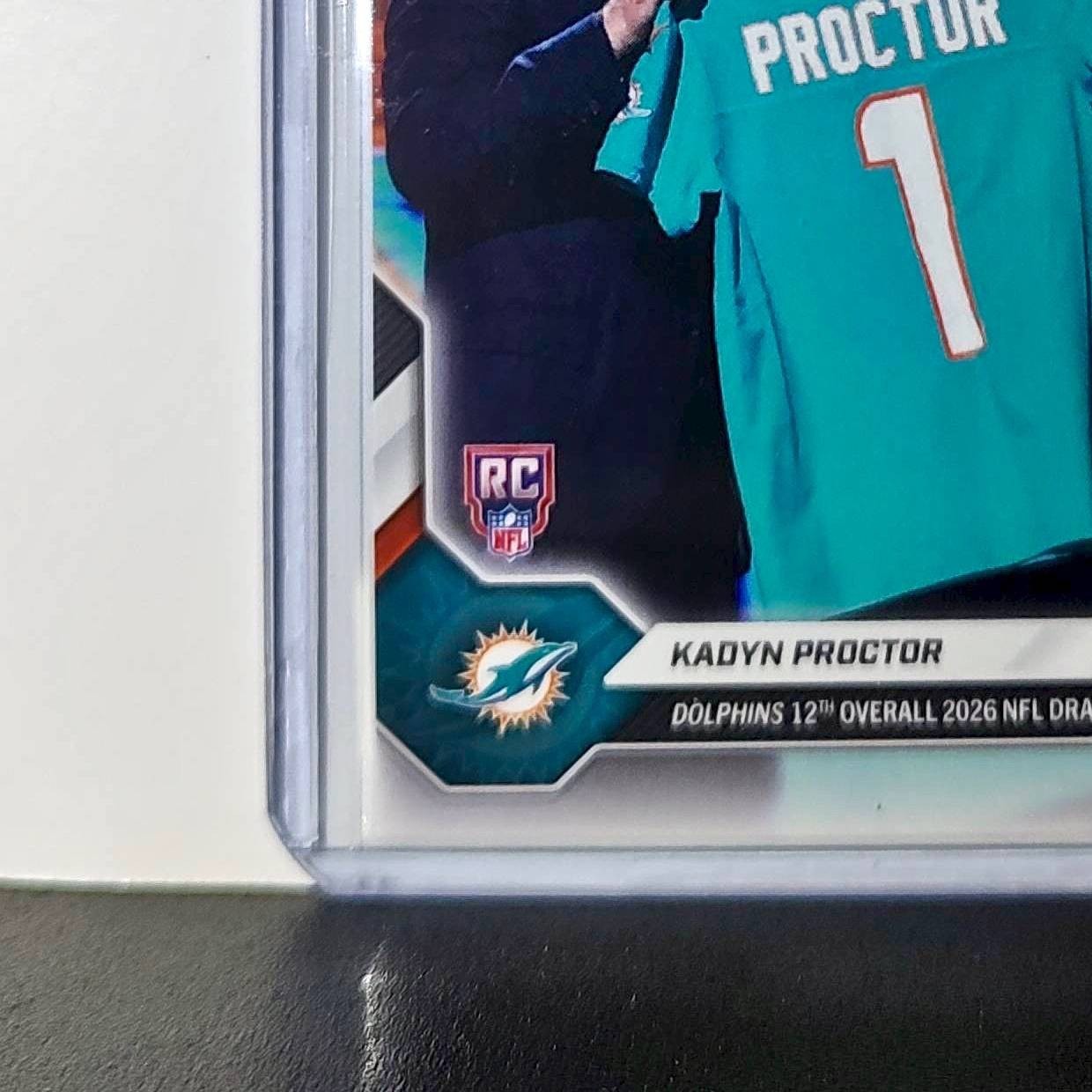 Kadyn Proctor Rookie 2026 Topps Now Draft Night #KPRO Card Miami Dolphins