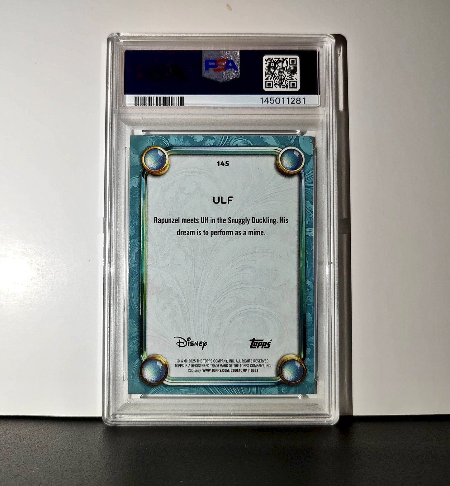 Ulf 2025 Topps Disney Wonder #145 Diamond Card Tangled PSA 9