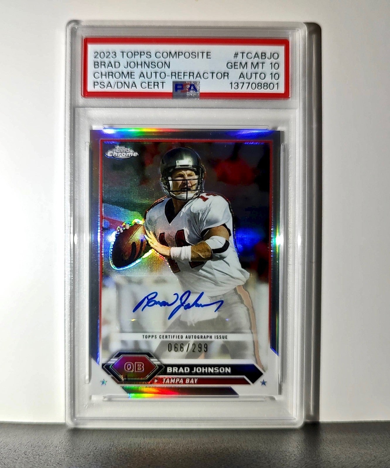 Brad Johnson 2023 Topps Chrome Refractor #TCA-BJO 066/299 PSA 10 Auto 10