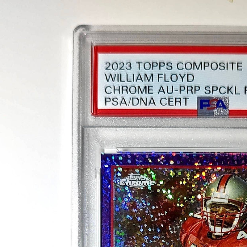 William Floyd 2023 Topps Chrome #TCA-WF Purple Geometric 124/199 PSA 10 Auto 10