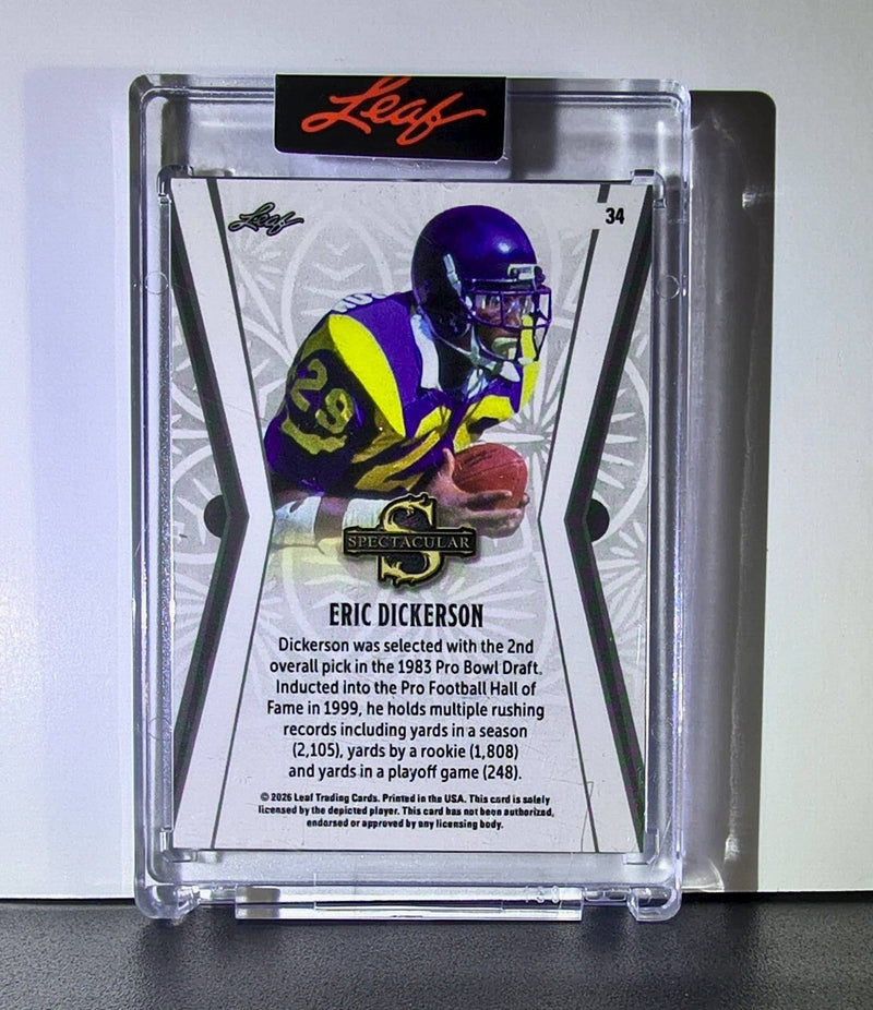 Eric Dickerson 2026 Leaf Spectacular NFL #34 Card Pro Bowl LA Rams SSP 5/6