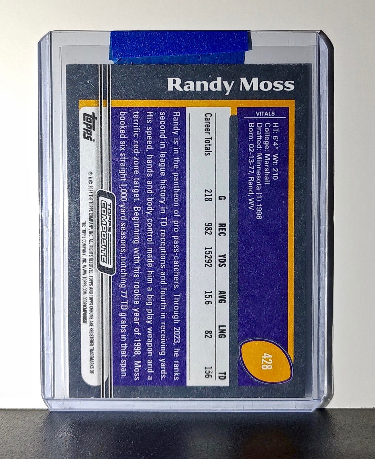 Randy Moss 2023 Topps NFL #428 Composite Football Card Minnesota Vikings