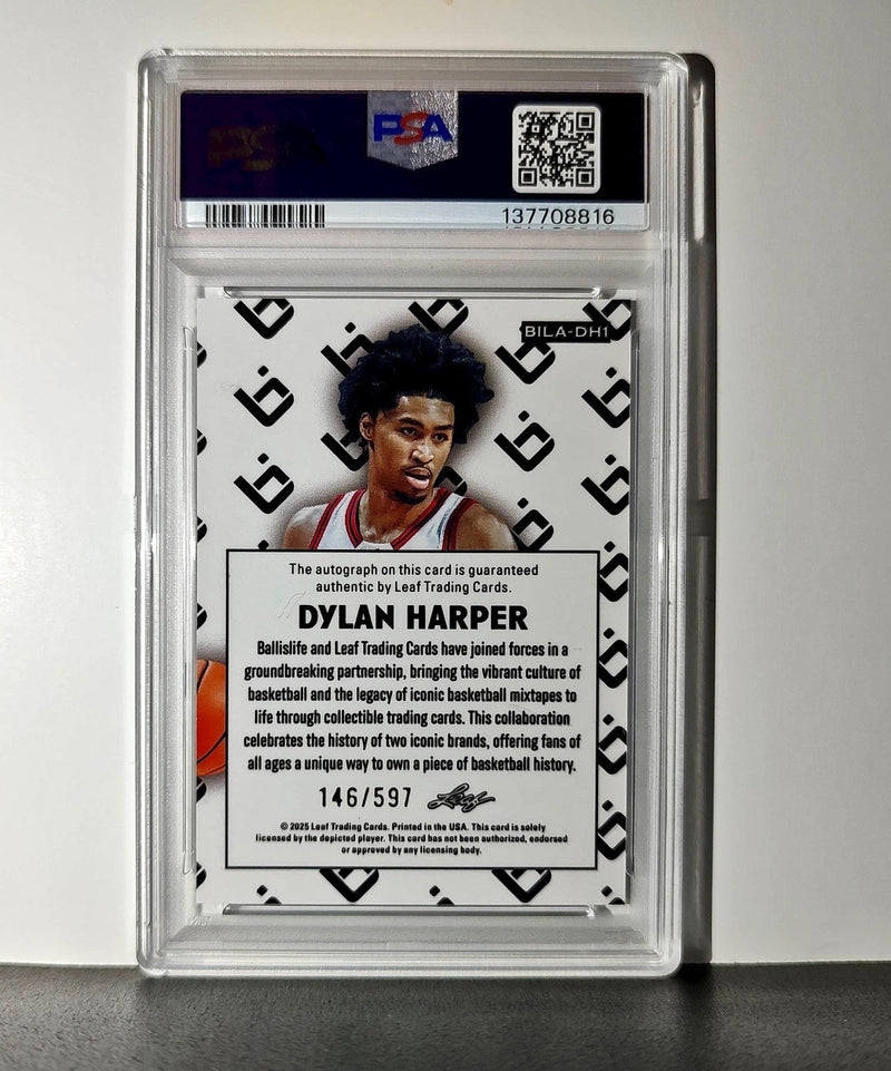 Dylan Harper 2025 Leaf Metal #BILA-DH1 Refractor PSA 9 Auto 10