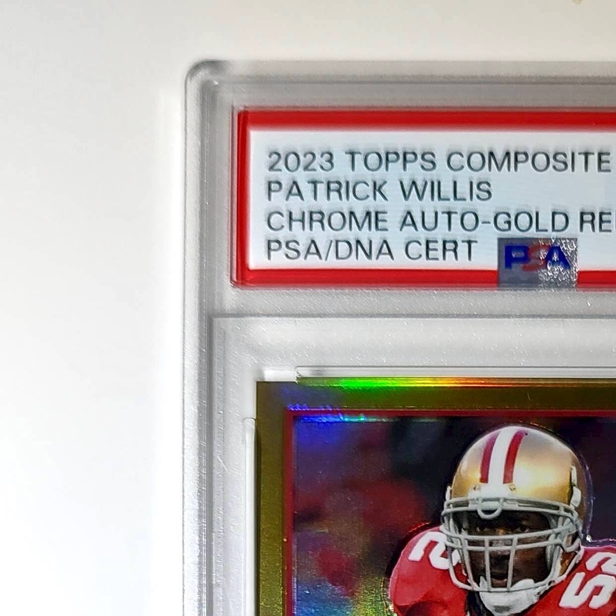 Patrick Willis 2023 Topps Chrome #TCA-PW Gold Refractor 43/50 PSA 9 Auto 9