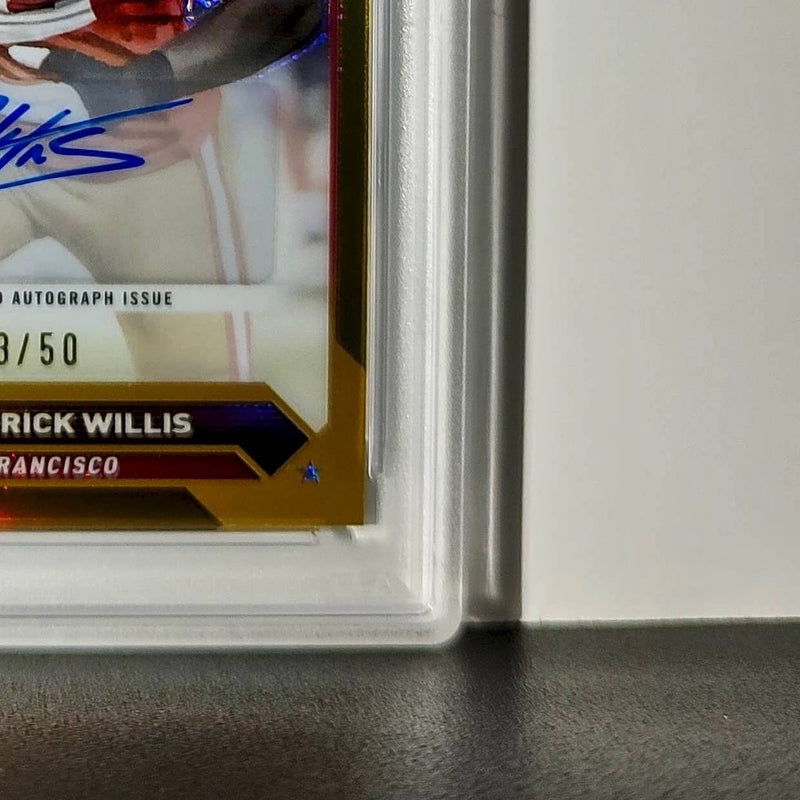 Patrick Willis 2023 Topps Chrome #TCA-PW Gold Refractor 43/50 PSA 9 Auto 9