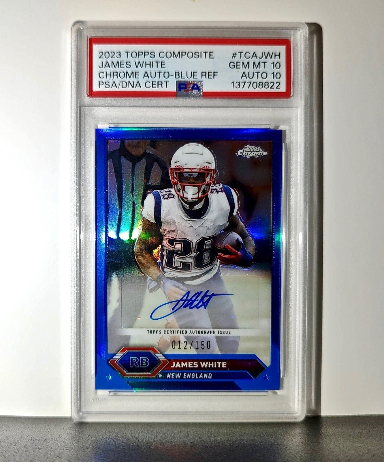 James White 2023 Topps Chrome #TCA-JWH Blue Refractor 12/150 PSA 10 Auto 10