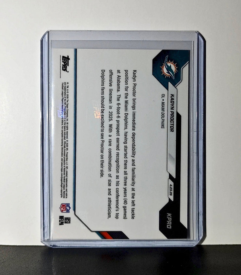 Kadyn Proctor Rookie 2026 Topps Now Draft Night #KPRO Card Miami Dolphins