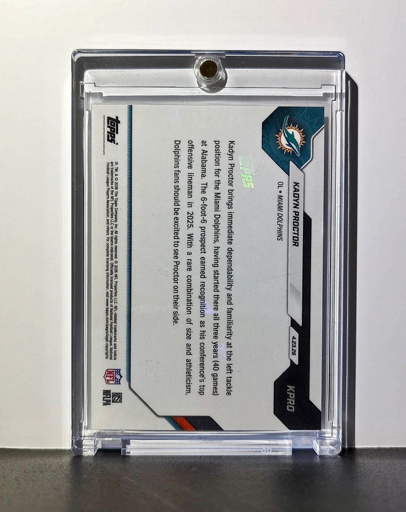Kadyn Proctor Rookie 2026 Topps Now Draft Night #KPRO Black Foil 1/10 Card