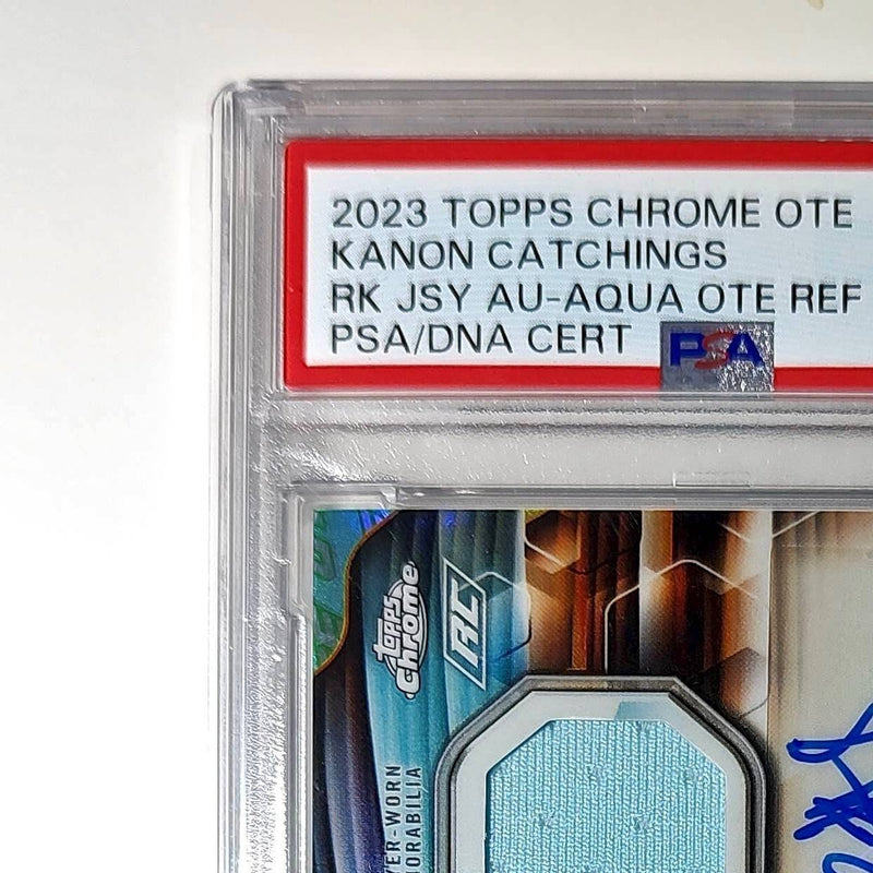 Kanon Catchings Rookie Jersey 2023 Topps Chrome OTE 26/99 PSA 8 Auto 10