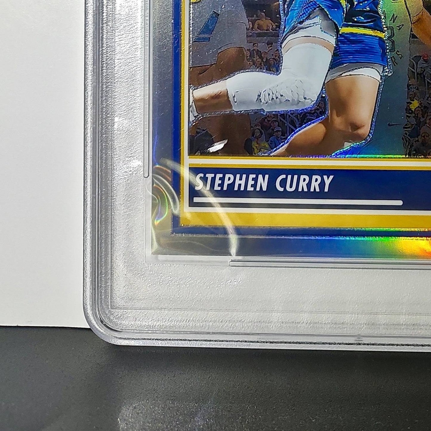 Stephen Curry 2023 Panini Premium Stock NBA Hoops #14 Jumbo Refractor PSA 9 Mint