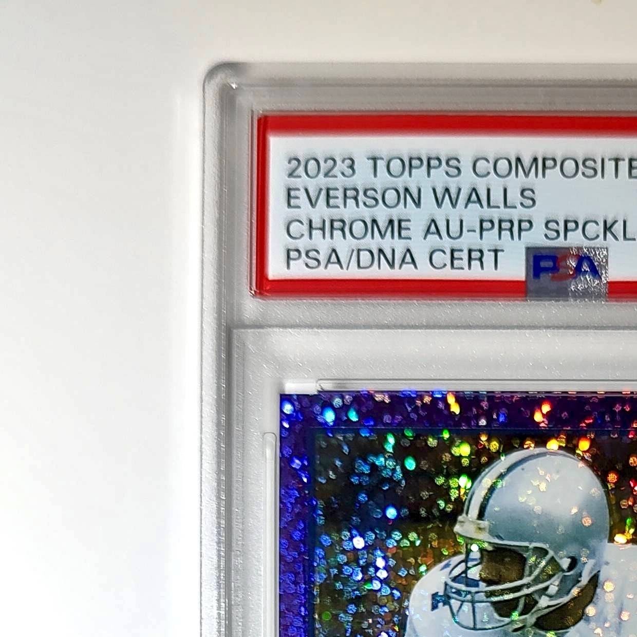 Everson Walls 2023 Topps Chrome Purple Speckle Refractor 197/199 PSA 10 Auto 9