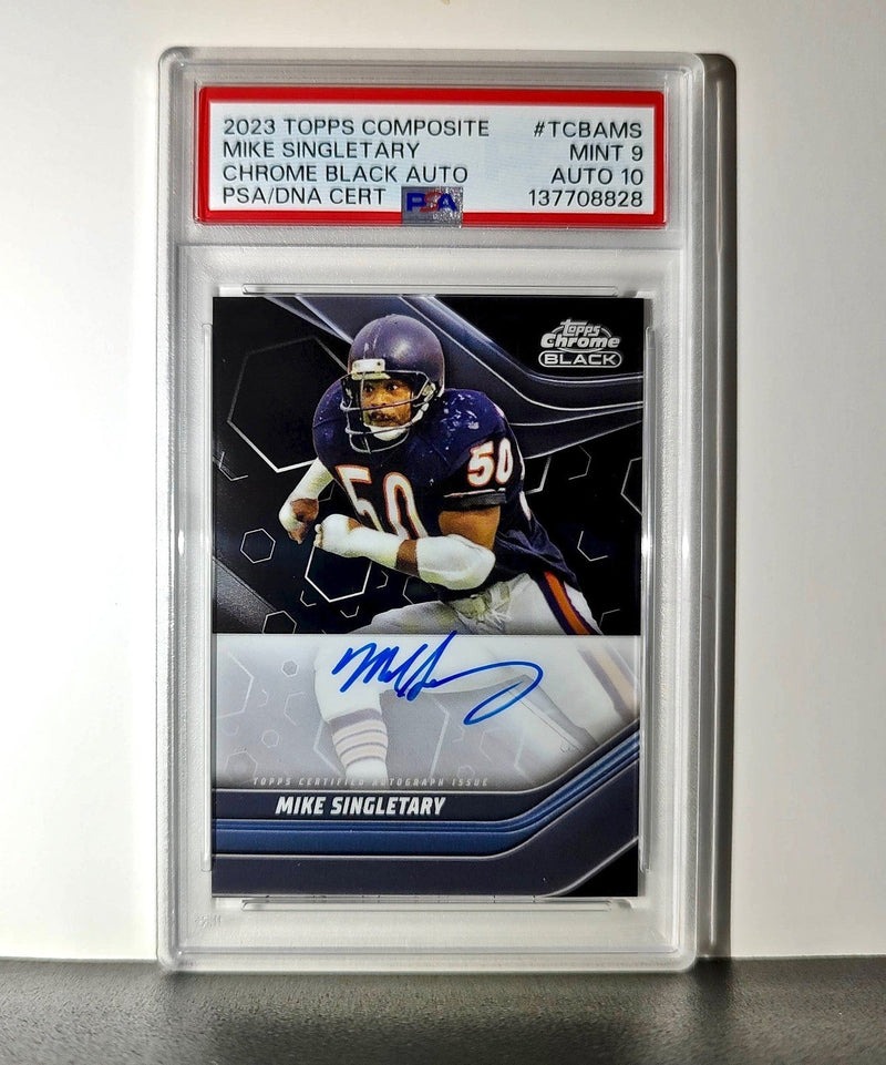 Mike Singletary 2023 Topps Chrome Black #TCAB-MS PSA 9 Auto 10