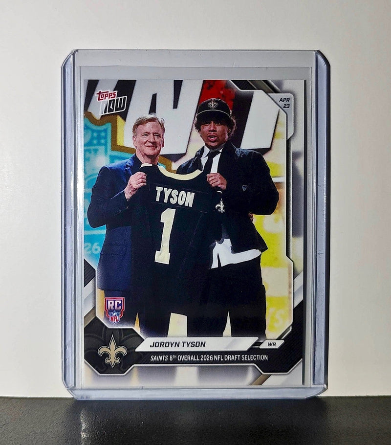 Jordyn Tyson Rookie 2026 Topps Now Draft Night #JTYS Card New Orleans Saints