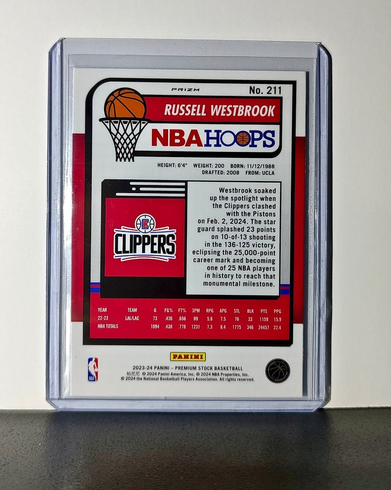Russell Westbrook 2023-24 Panini Premium NBA Hoops #211 Pulsar Prizm Clippers