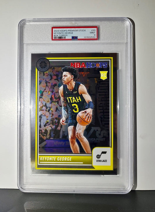 Keyonte George 2023 Panini Premium Stock NBA Hoops #20 Jumbo Rookie PSA 9 Mint