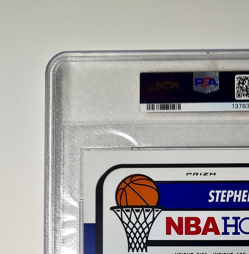 Stephen Curry 2023 Panini Premium Stock NBA Hoops #14 Jumbo Refractor PSA 9 Mint