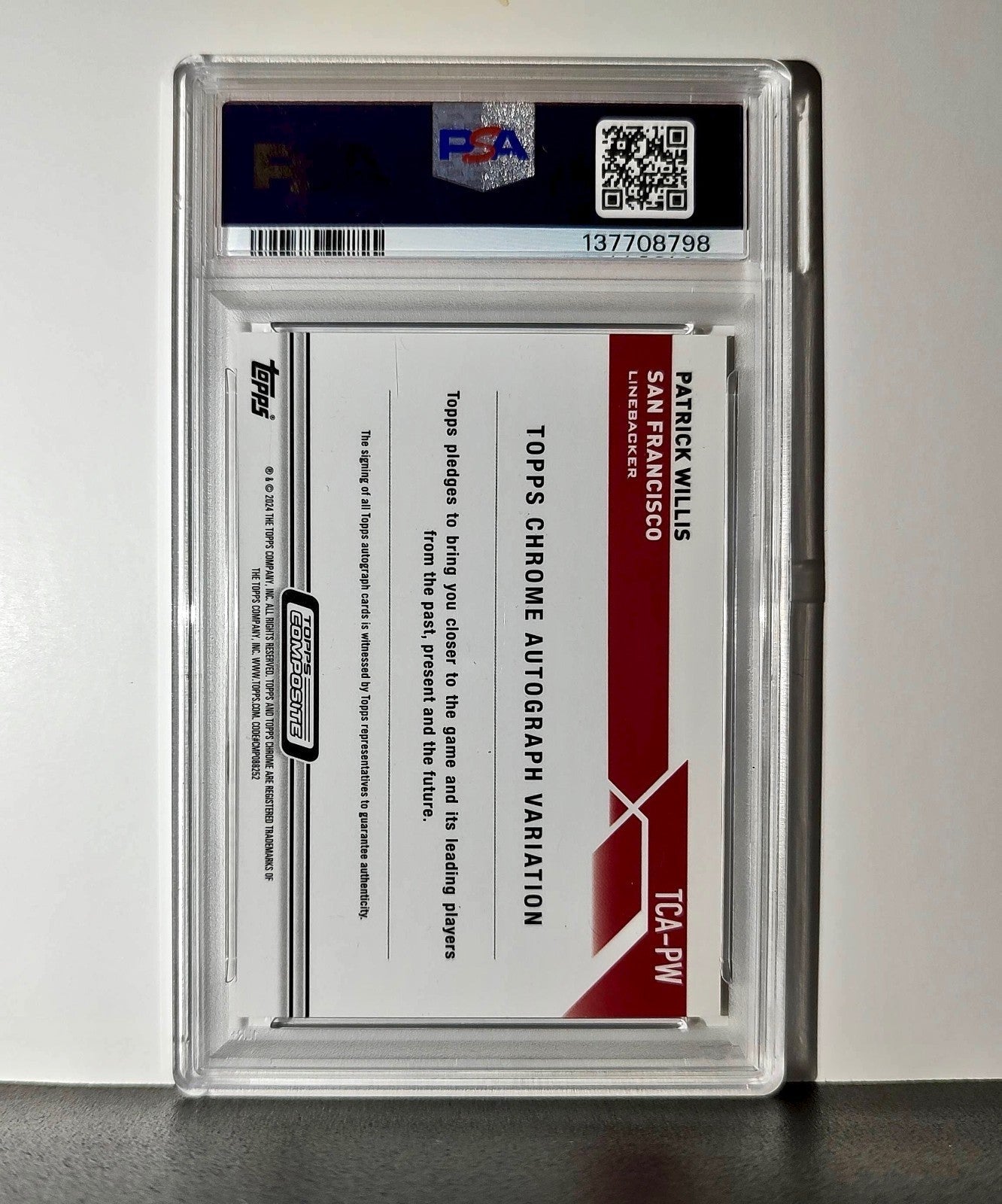 Patrick Willis 2023 Topps Chrome #TCA-PW Gold Refractor 16/50 PSA 6 Auto 10