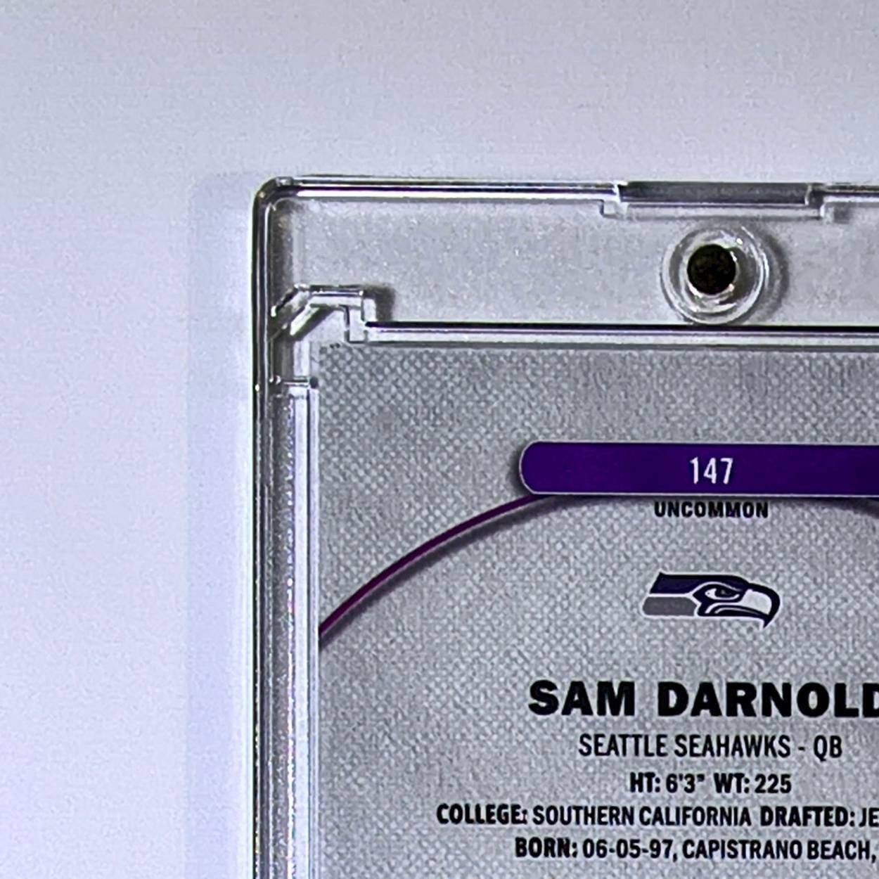 Sam Darnold 2025 Topps Finest Nebula NFL #147 Uncommon Purple Refractor 191/200