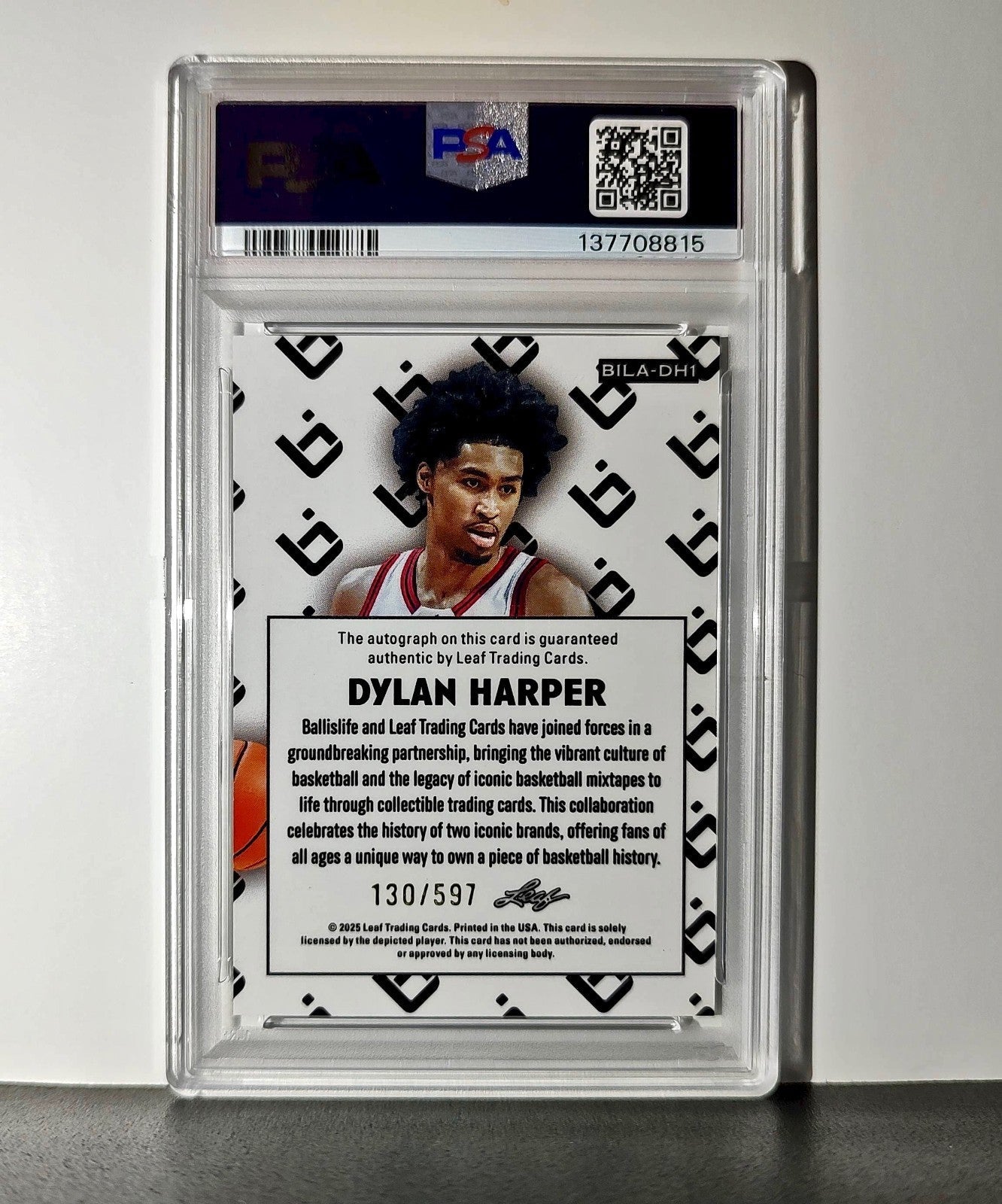 Dylan Harper 2025 Leaf Metal #BILA-DH1 Refractor PSA 8 Auto 10