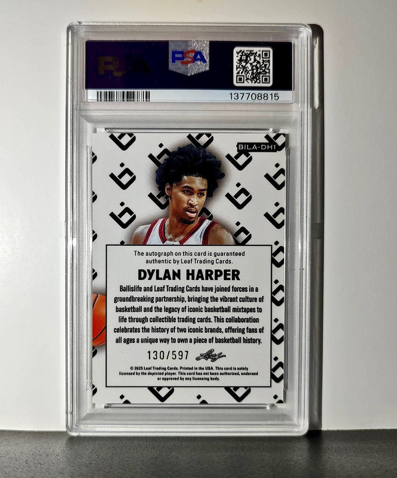 Dylan Harper 2025 Leaf Metal #BILA-DH1 Refractor PSA 8 Auto 10