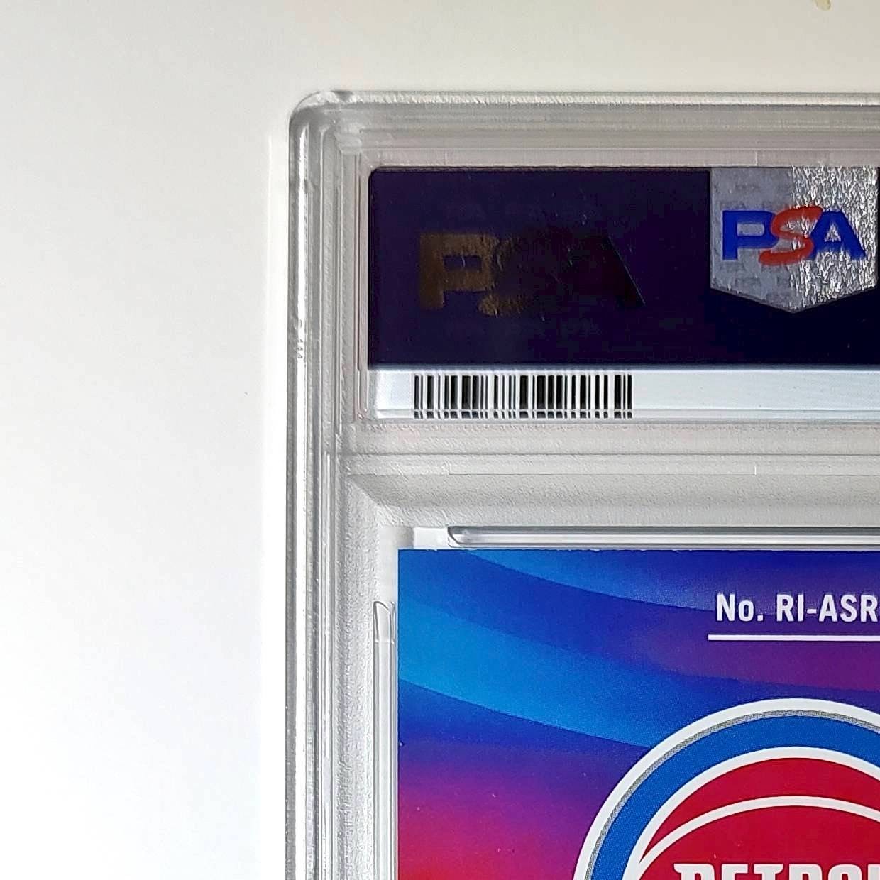 Ausar Thompson 2023 NBA Hoops #RI-ASR Rookie Ink Prizm Disco Ball PSA 9 Auto 8