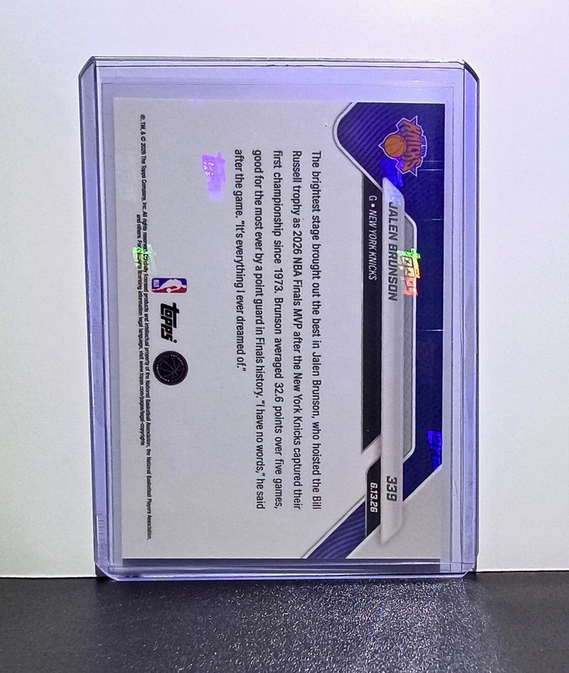 Jalen Brunson 2025-26 Topps Now #339 NBA Finals MVP New York Knicks