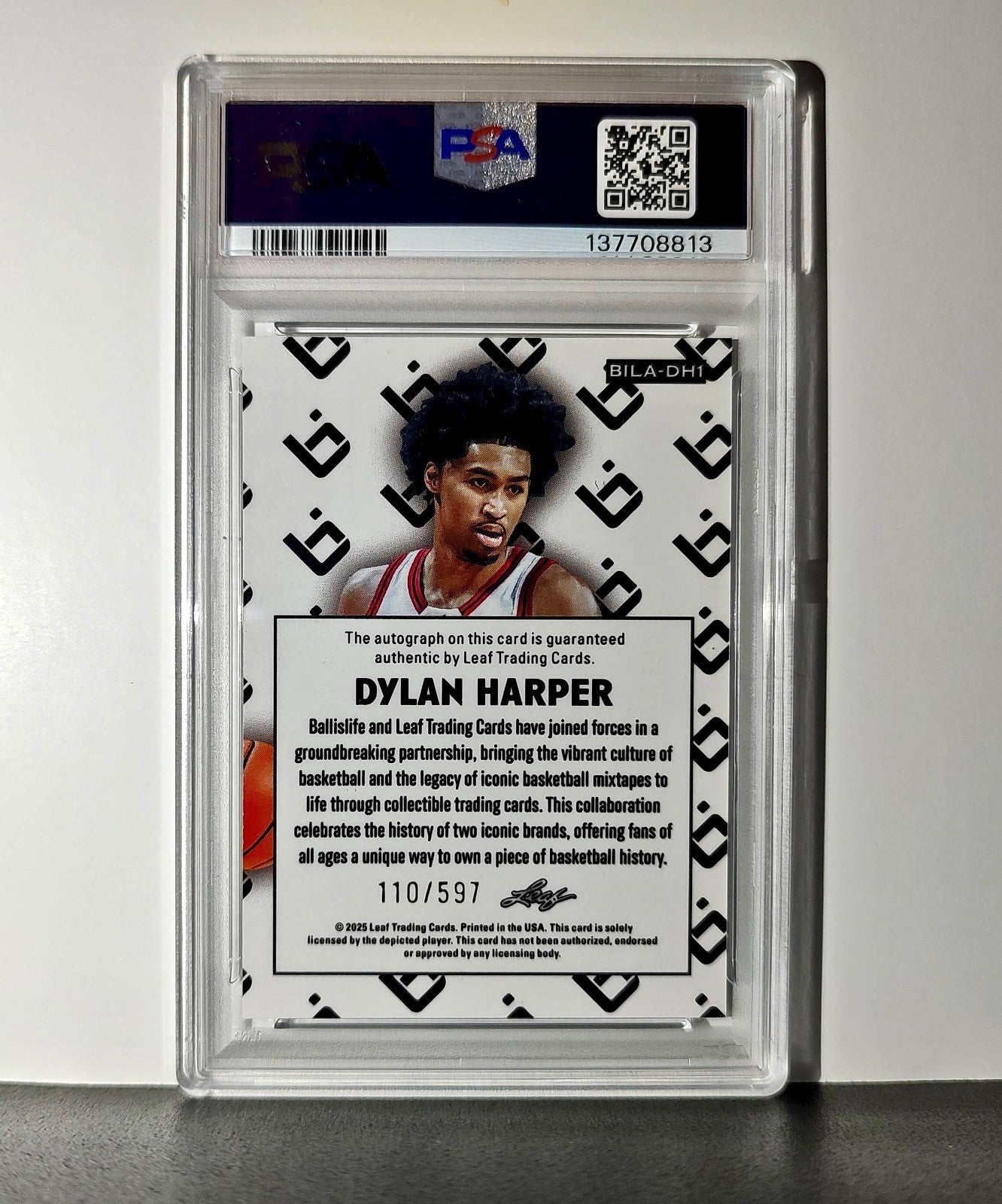 Dylan Harper 2025 Leaf Metal #BILA-DH1 Refractor PSA 9 Auto 10