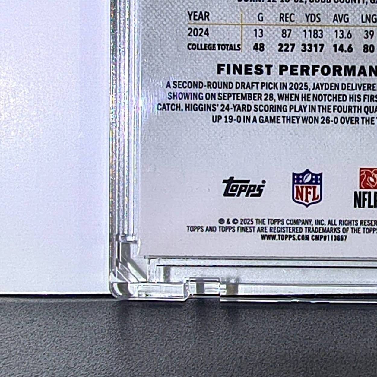 Jayden Higgins Rookie 2025 Topps Finest NFL #118 Uncommon Houston Texans 084/250