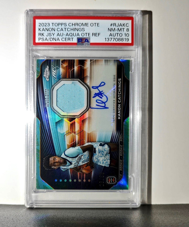 Kanon Catchings Rookie Jersey 2023 Topps Chrome OTE 26/99 PSA 8 Auto 10