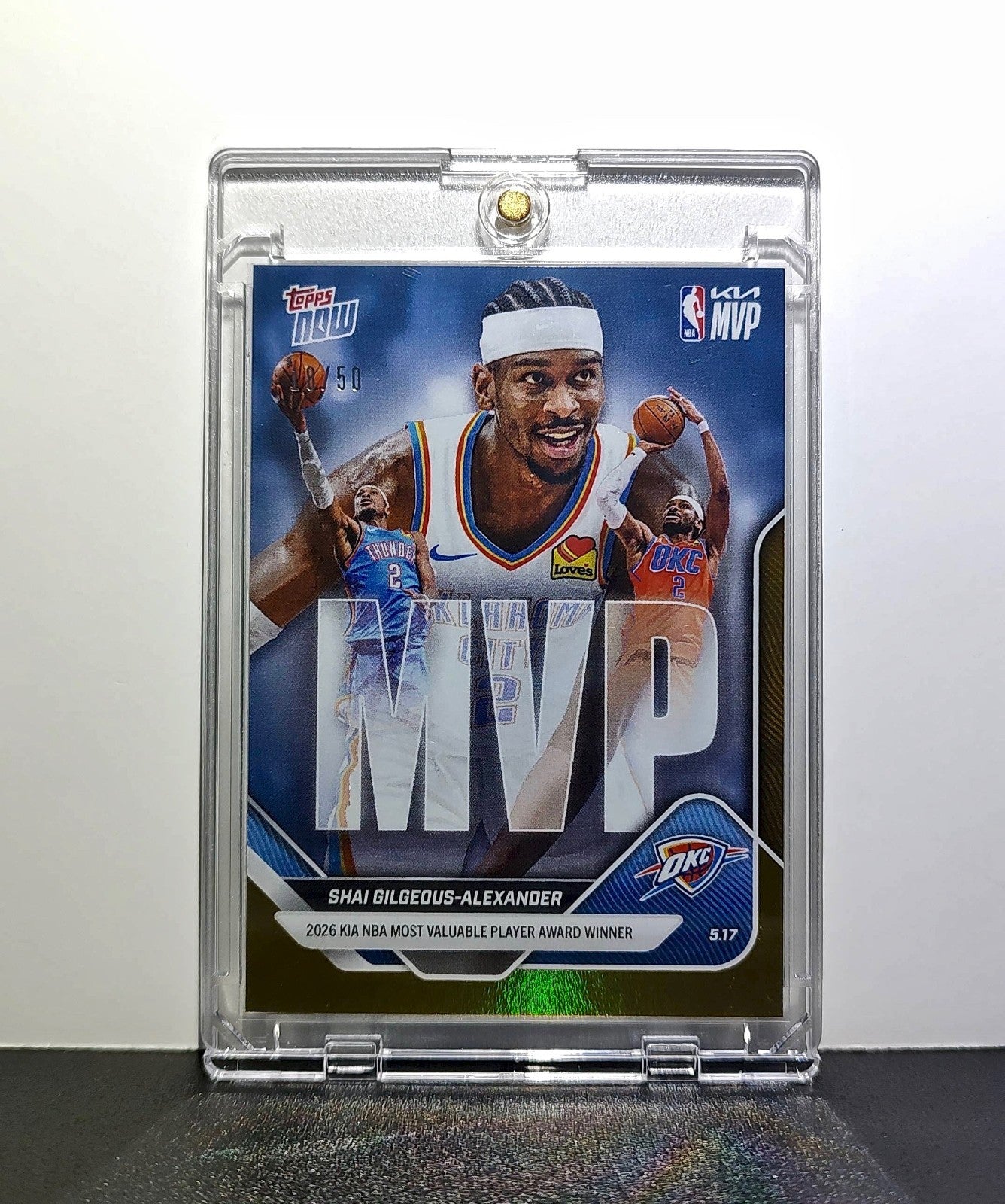 Shai Gilgeous-Alexander 2025-26 Topps MVPA Most Valuable Player 18/50 Gold Card
